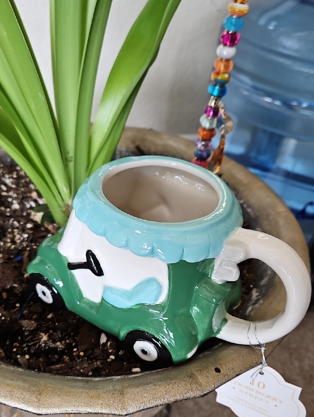 Cute Green Golf Cart Ceramic Mug - Picture 6 of 7